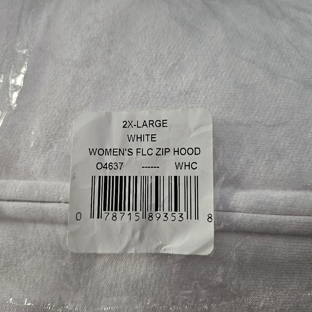 Hanes Women's Soft White Zip-Up Hoodie - Picture 4 of 4